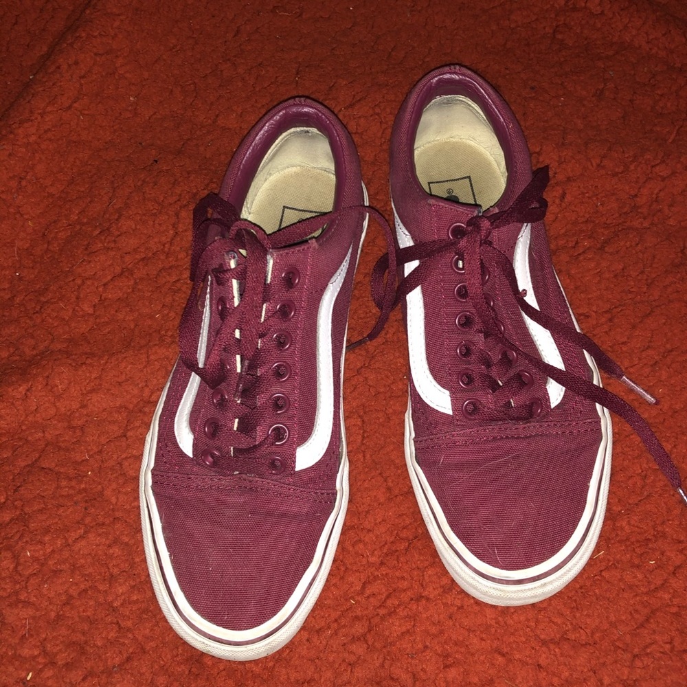burgandy old skool vans